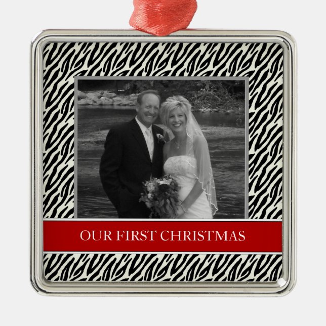Våra första prydnadar för julfotohelgdag julgransprydnad metall (Framsidan)
