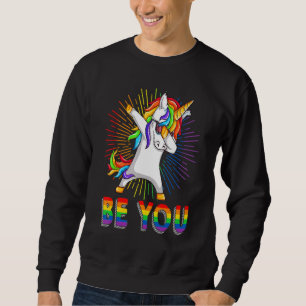 Vara Gay Lesbisk Dabbing Unicorn Gay pride Ally Lång Ärmad Tröja