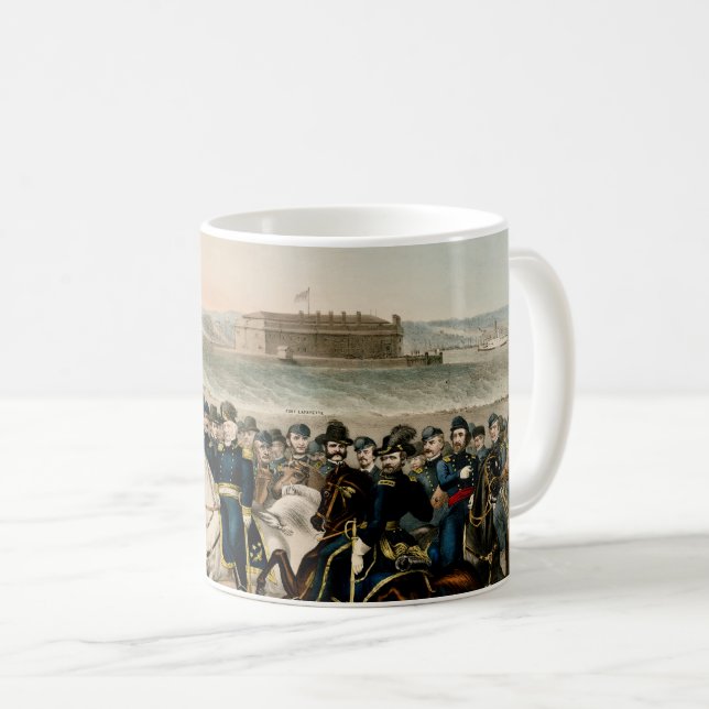 Våra generaler, återställd Vintage 1864 Civil Krig Kaffemugg (Framsida höger)