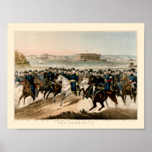 Våra generaler, återställd Vintage 1864 Civil Krig Poster