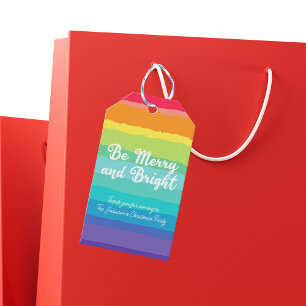 Vara god och Bright Rainbow Anpassningsbar jul Par Presentetikett