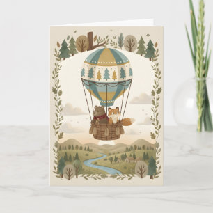 Våra hjärtan är fulla slogan rustic woodland barnk kort