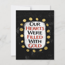Våra hjärtan var Guld-hälsningskort Kort
