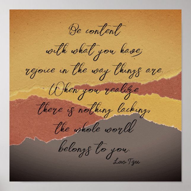 vara innehåll Lao Tzu-citatet sönderdelat i papper Poster (Framsidan)