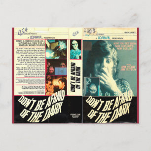 VARA INTE RÄDD FÖR MÖRKEN RETRO VHS POSTCARD VYKORT