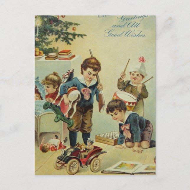 Våra julleksaker - Edwardian Era Helg Vykort (Framsida)