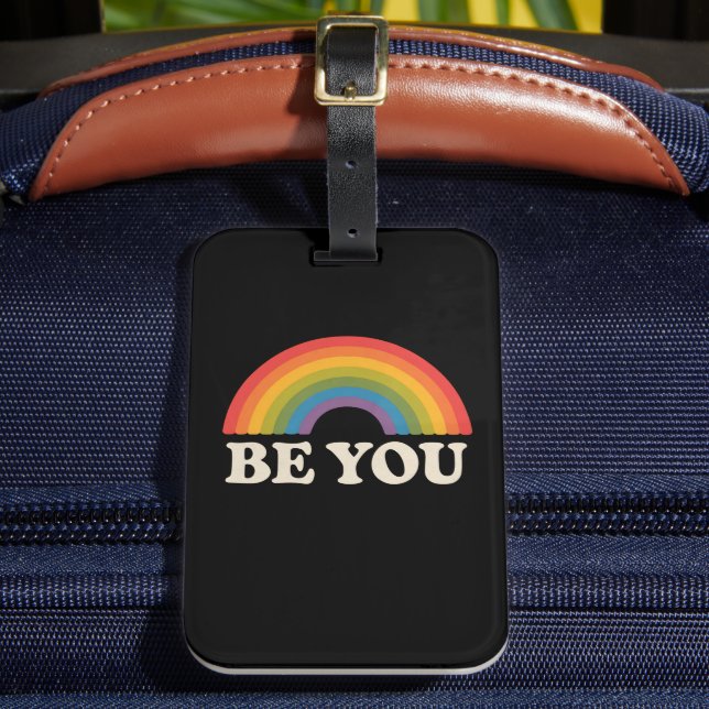 Vara Lesbisken Pride LGBTQ Ally Rainbow Retro Bagagebricka (Framsida Insitu 2)
