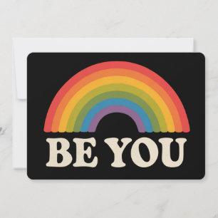 Vara Lesbisken Pride LGBTQ Ally Rainbow Retro Inbjudningar