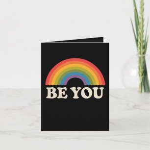 Vara Lesbisken Pride LGBTQ Ally Rainbow Retro Kort