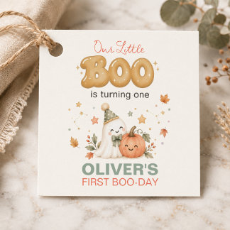 Våra lilla Boo 1-års födelsedags tackfavorit etike Gåvor Etiketter