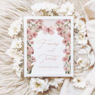 Våra lilla fjärilar-Rosa-flickor är för och behand Poster