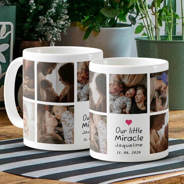 Våra lilla Miracle Baby Photo Collage New Parents Kaffemugg (Skapare uppladdad)