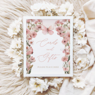 Våra lilla Rosa-flickkort och gåvor för fjäril Poster