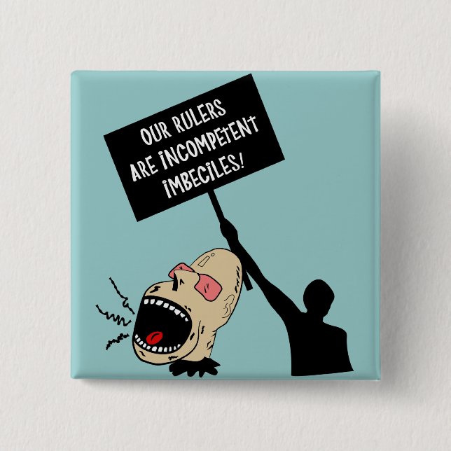 Våra linjaler är inkompetenta dumbommar knapp (Framsida)