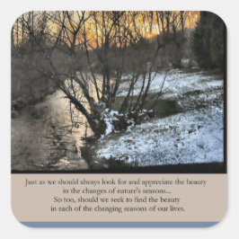 Våra livsövningar inspirerande fyrkantigt klistermärke