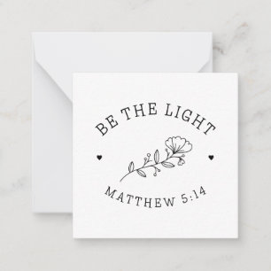 Vara ljuset Matthew 5:14 Bibelverse Anteckningskort