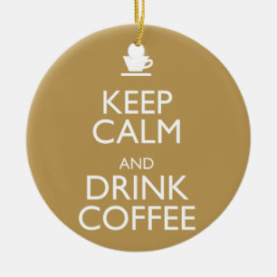VARA LUGN OCH DRIK KAFFE JULGRANSPRYDNAD KERAMIK