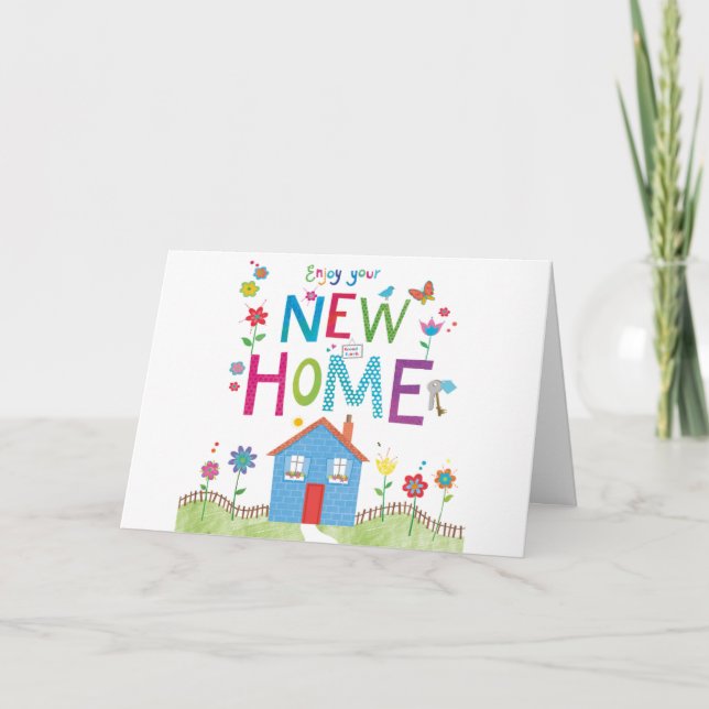 VARA LYCKLIG I DIN ***NY HEMMA*** KORT (Framsida)