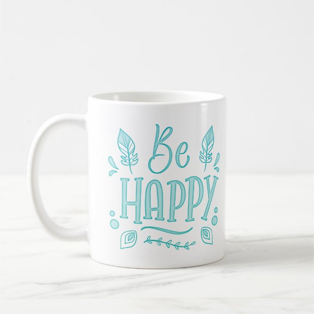 vara lycklig kaffemugg (Vänster)