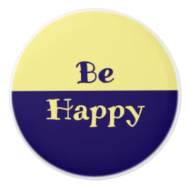 Vara Lycklig keramiskt knopp (Gult av smör och mar