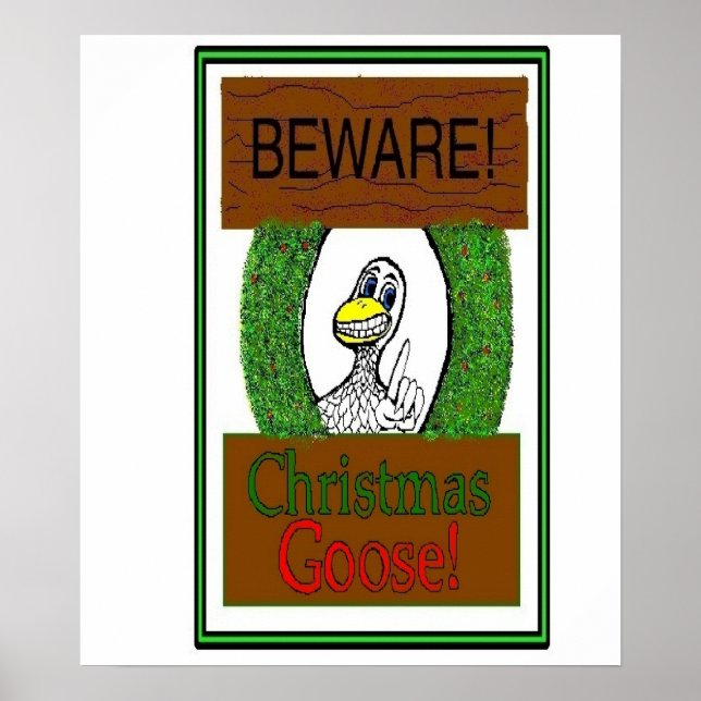 VARA MEDVETEN! Julgubben! Lustigt Poster Helgdag (Framsidan)