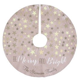 Vara Merry och Bright Ro Guld Julgransmatta Borstad Polyester