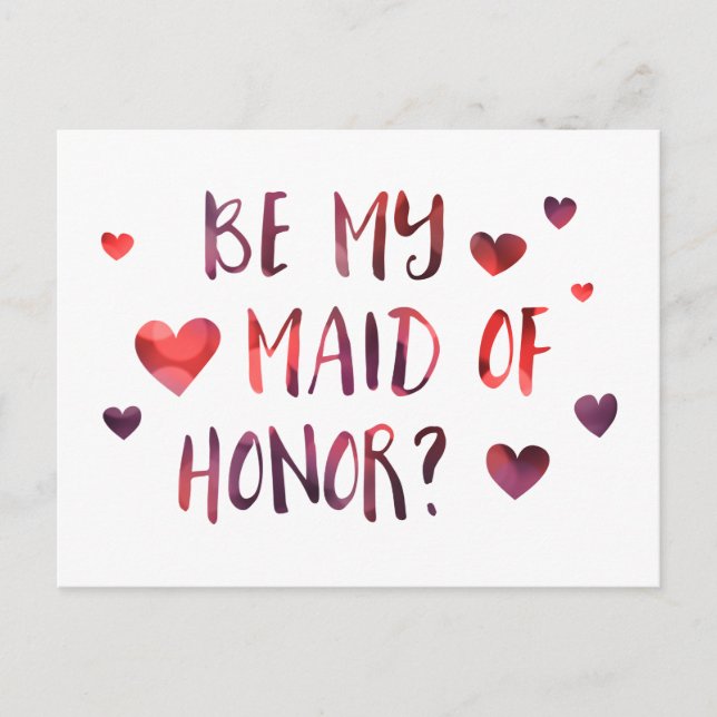 vara min maid of honor-bokech vykort (Framsida)