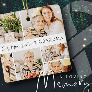 Våra minnen med Grandma Modern Photo Collage Julgransprydnad Keramik