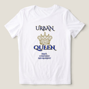 VARA MODIG KUNGLIG BLÅ VIT KVINNLIG STADSMODEL T SHIRT