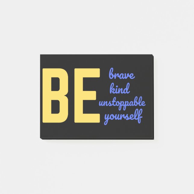 VARA MODIG OCH OSTOPPBAR DIG SJÄLV POST-IT BLOCK (Framsida)