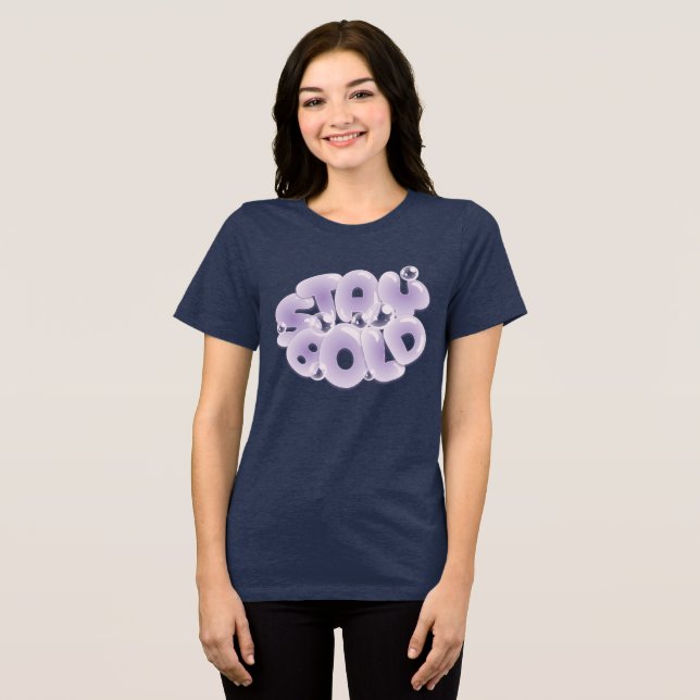 Vara modig – Pastell bubbeltypografi T Shirt (Framsida Full)