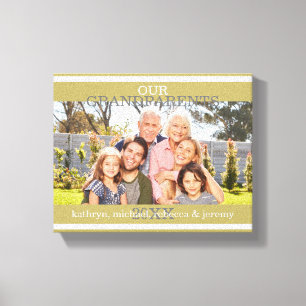 Våra morföräldrar Foto med GrandChildren Namn Canvastryck