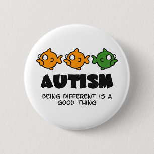 Vara olikt - autismdesign knapp