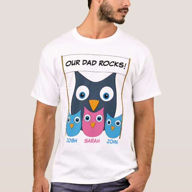 "Våra pappastenar!", - Anpassadefars dag T-shirt (Framsida)