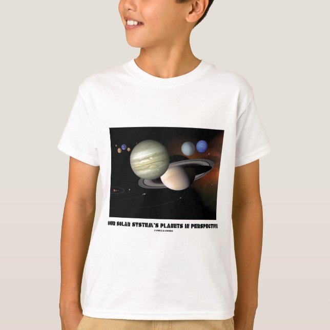 Våra planer för solsystemet i perspektiv tee shirt (Framsida)