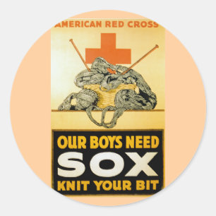 Våra pojkar behöver sox ~ Sticka din bit Runt Klistermärke