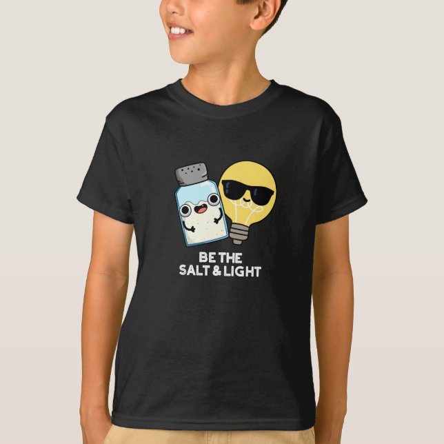 Vara Salt and Light Llight Bible Pun Mörk BG T Shirt (Framsida)