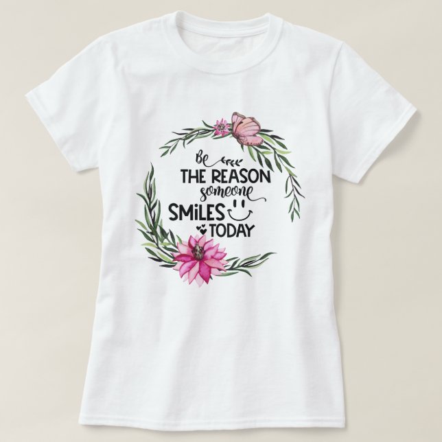 VARA SKÄLET | Utandning av Rosa Blommigt T Shirt (Design framsida)