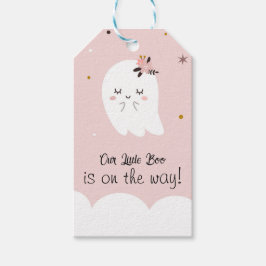 Våra små Boo Rosa Baby Shower Ghost-Märkre Presentetikett