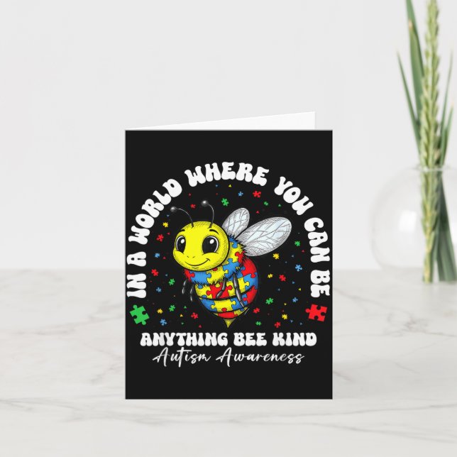Vara snäll Autism Medvetenhet Pussel Grafik Män Kv Kort (Framsida)