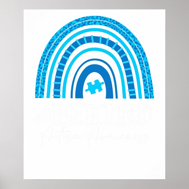 vara snäll autism medvetenhet regnbåge poster (Framsidan)