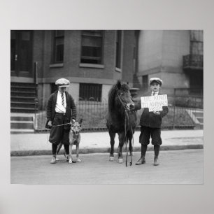Vara snäll mot djurens vecka, 1923. Gammalt foto Poster