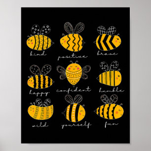 Vara snäll Positiv Modig Glad Självsäker Ödmjuk Te Poster