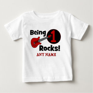 Vara stenar 1! Personligbaby 1st födelsedag T-shirt