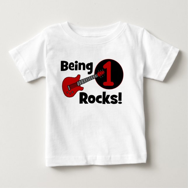 Vara stenar 1! Personligbaby 1st födelsedag T Shirt (Framsida)