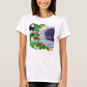 Vara Still Och Känn Att Jag Är Gud Lila Blommig Mo T Shirt