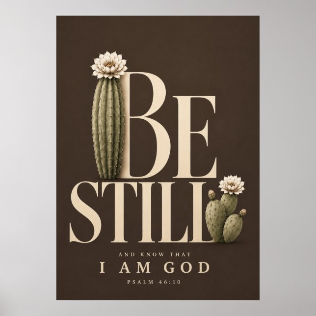 VARA STILL | Psalm 46:10 Kristallisk Väggkonst (Framsidan)