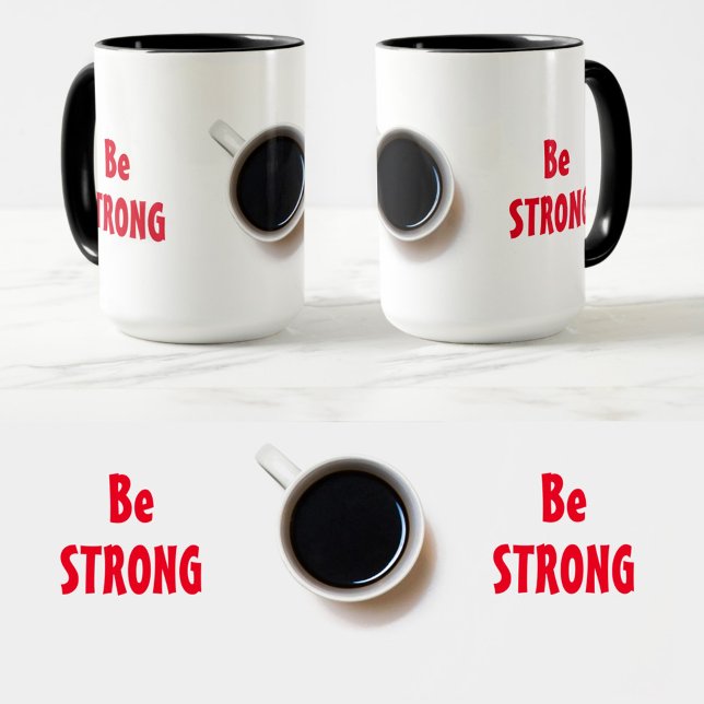 VARA STRONG MED Kaffets positiva bekräftelse Mugg (Skapare uppladdad)