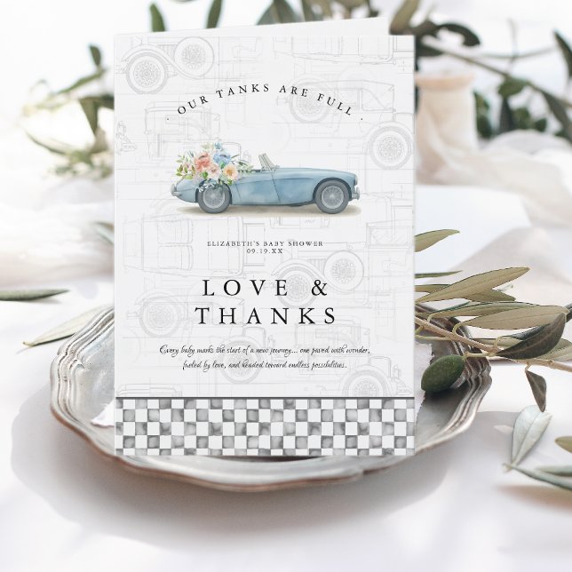 Våra Tanker är Fullt Baby Shower Tack Kort (Skapare uppladdad)