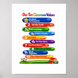 Våra tio klassrumsprinciper – 8,5×11 stående affis poster